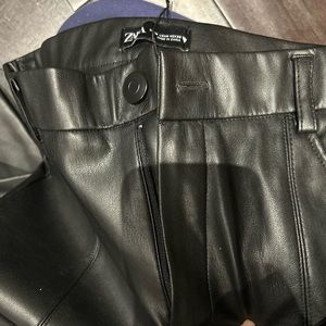 Zara leather pants black